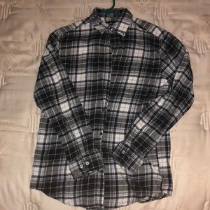 Flannel black white and teal